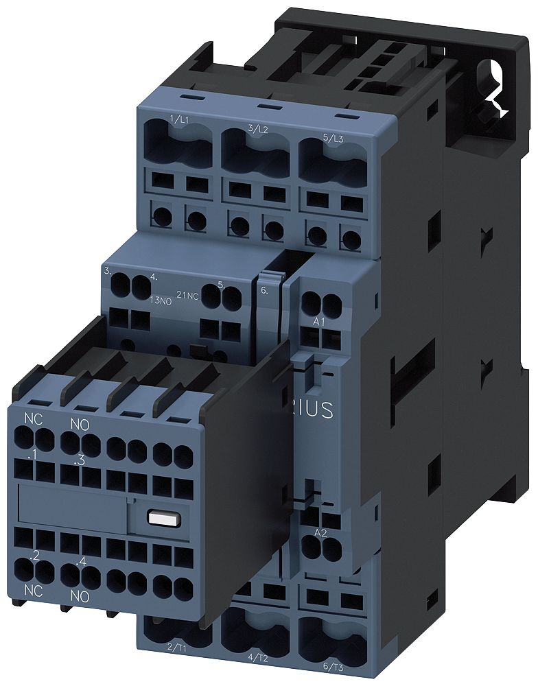 Siemens SIRIUS 3RT2 Contactor, 230 V Coil, 3-Pole, 32 A, 15 kW, 2 NO + 2 NC, 690 V | 3RT2027-2AP04