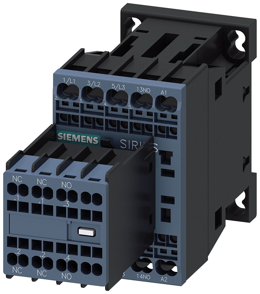 Siemens SIRIUS 3RT2 Contactor, 110 V Coil, 3-Pole, 7 A, 3 kW, 2 NO + 2 NC, 690 V | 3RT2015-2AF04