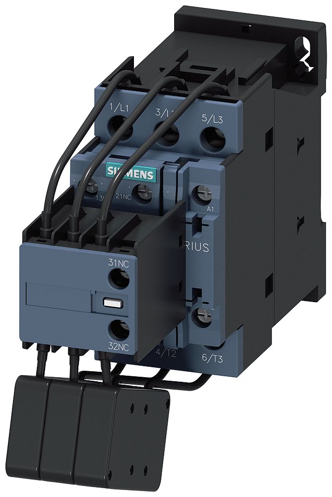 Siemens SIRIUS 3RT2 Contactor, 24 V Coil, 3-Pole, 29 A, 20 kVAr, 1 NO, 690 V | 3RT2626-1AB05