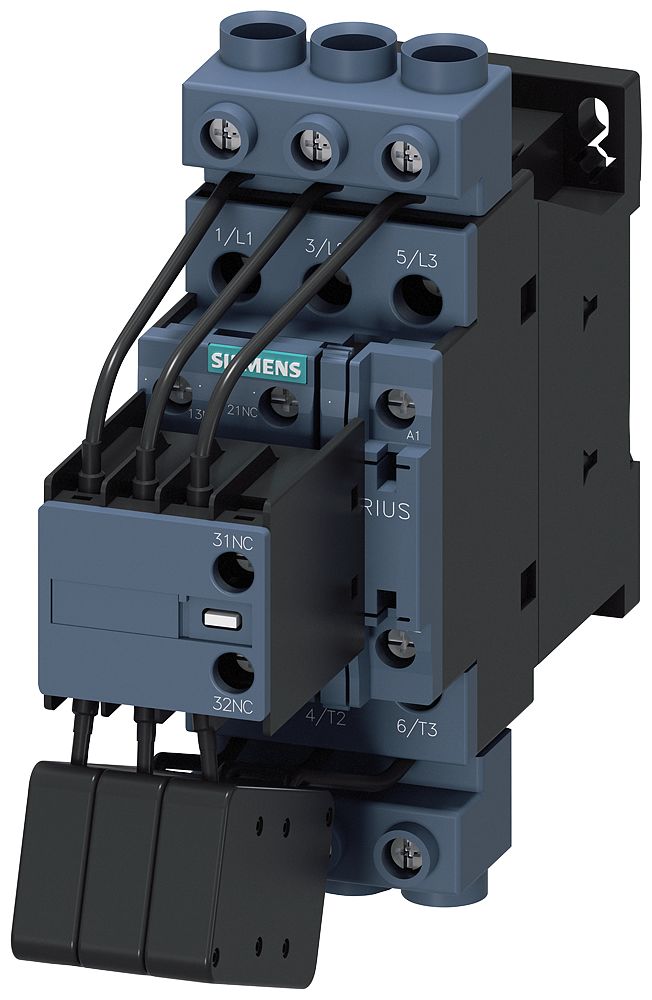 Siemens SIRIUS 3RT2 Contactor, 110 V Coil, 3-Pole, 36 A, 33 kVAr, 1 NO, 690 V | 3RT2628-1AF05