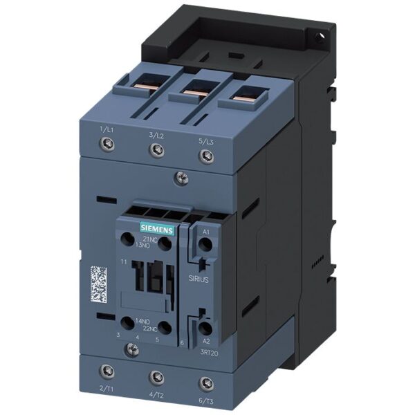 Siemens SIRIUS 3RT2 Contactor, 48 V Coil, 3-Pole, 80 A, 37 kW, 1 NO + 1 NC, 1 kV
