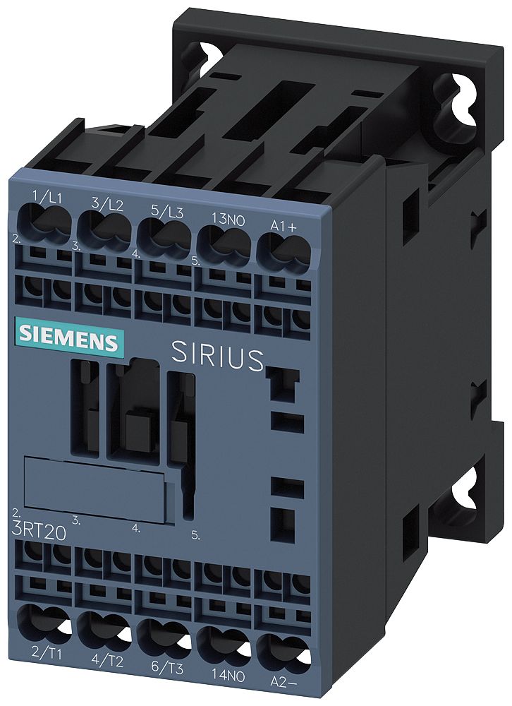 Siemens SIRIUS 3RT2 Contactor, 12 V Coil, 3-Pole, 9 A, 4 kW, 1 NO, 690 V | 3RT2016-2BA41