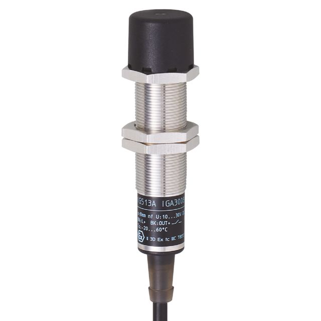 ifm electronic Inductive Threaded Barrel Proximity Sensor, M18, 8 mm Detection, 2-Wire NO, 20 → 250 V ac/dc, 20 | IG001A