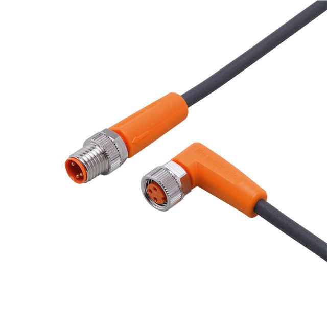 ifm electronic Straight Male 3 way M8 to Right Angle Female 3 way M8 Communication Cable, 5m | EVC319