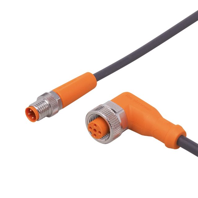 ifm electronic Straight Male 3 way M8 to Right Angle Female 5 way M12 Communication Cable, 3m | EVC463