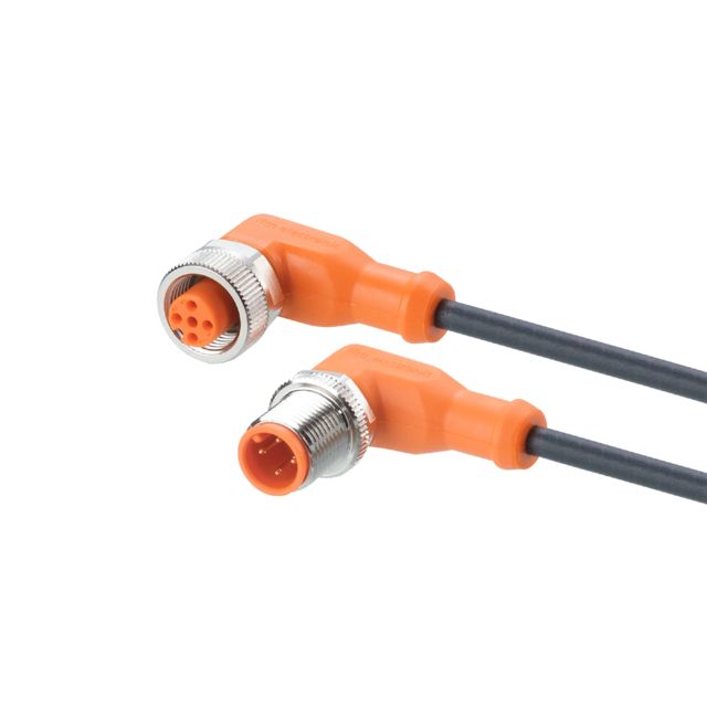 ifm electronic Right Angle Male 1 way M12 to Right Angle Female 1 way M12 Actuator/Sensor Cable, 1.5m | EVC167