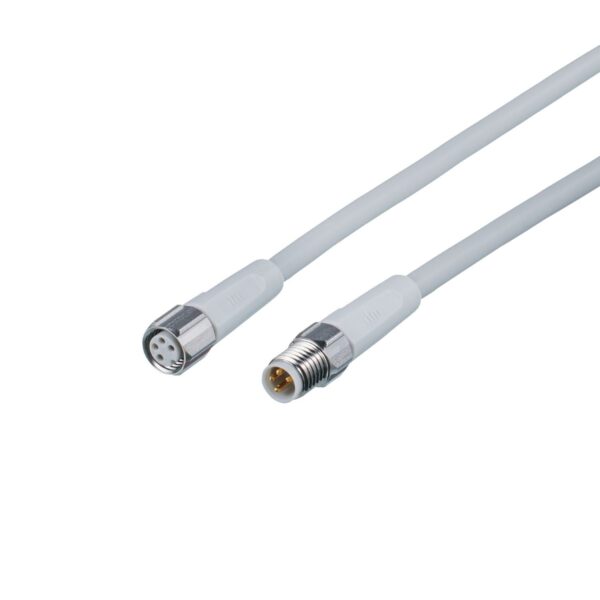 ifm electronic Straight Male 4 way M8 to Straight Female 4 way M8 Communication Cable, 1m