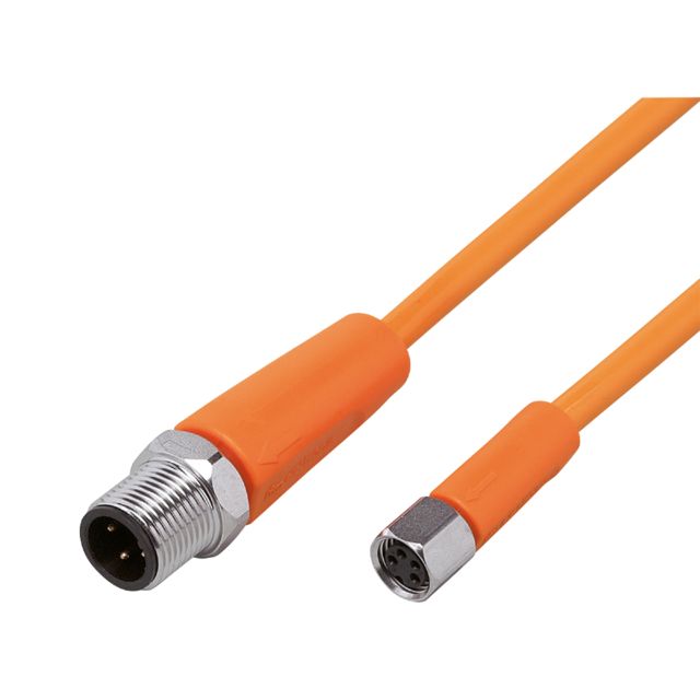 ifm electronic Straight Male 1 way M12 to Straight Female 1 way M8 Sensor Actuator Cable, 4m | EVT345