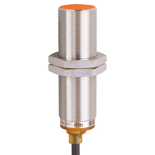 ifm electronic Inductive Threaded Barrel Proximity Sensor, M18, 8 mm Detection, NPN NO, 10 → 30 V dc | IGS320