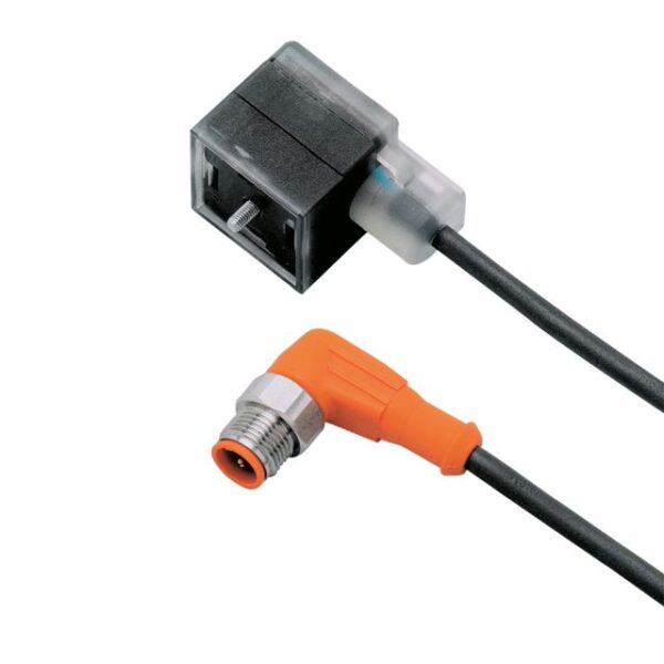 ifm electronic Right Angle Male 1 way M12 to Right Angle Female 1 way Valve Connector Sensor Actuator Cable, 300mm
