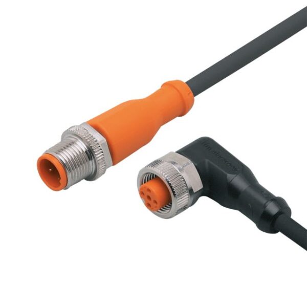 ifm electronic Straight Male 1 way M12 to Right Angle Female 1 way M12 Sensor Actuator Cable, 600mm