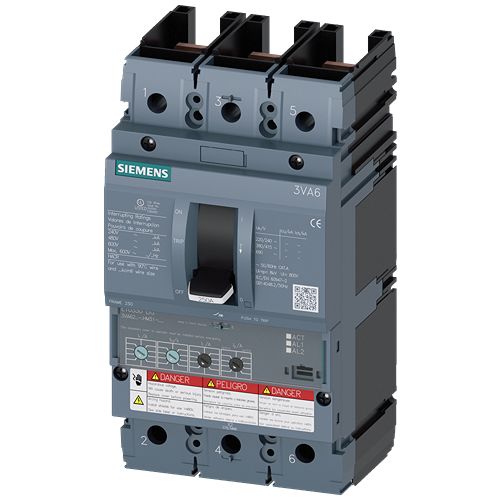 Siemens, Sentron MCCB Molded Case Circuit Breaker 3P 100A, Breaking Capacity 3 kA | 3VA6210-5HM31-2AA0
