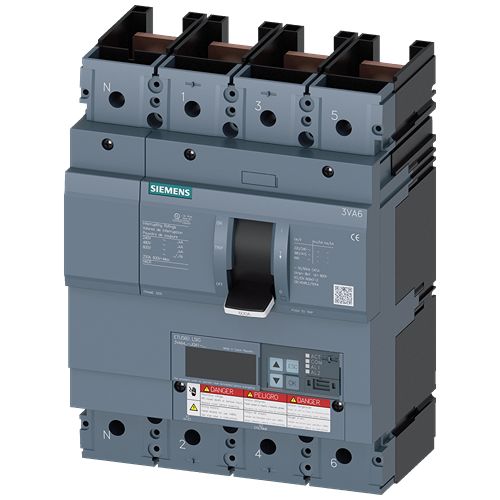 Siemens, SENTRON MCCB 4P 400A, Breaking Capacity 35 kA, Fixed Mount | 3VA6440-5JQ41-0AA0