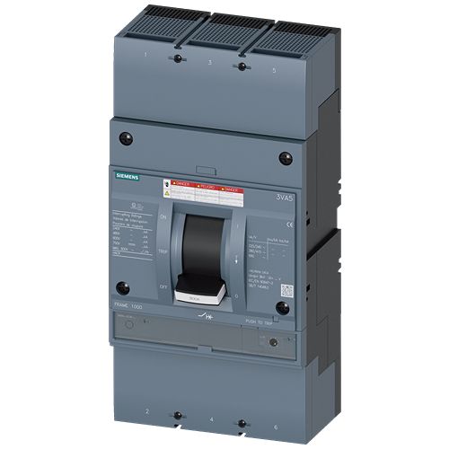 Siemens, SENTRON MCCB Molded Case Circuit Breaker 3P 800A, Breaking Capacity 35 kA, Fixed Mount | 3VA5580-5EC36-2AA0