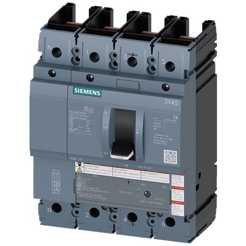 Siemens, SENTRON MCCB Molded Case Circuit Breaker 4P 40A, Breaking Capacity 35 kA, Fixed Mount | 3VA5240-5ED41-0AA0