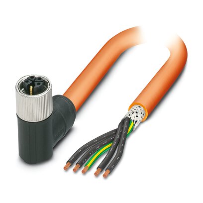Phoenix Contact 14148 Shielded 2.5 mm² 5 Core Power Cable, Orange Polyurethane PUR, 5m | 1414801