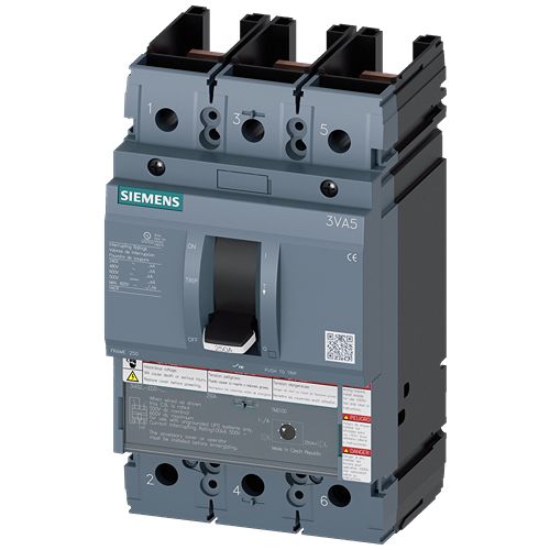 Siemens, SENTRON MCCB Molded Case Circuit Breaker 3P 15A, Breaking Capacity 35 kA, Fixed Mount | 3VA5295-5ED31-2AA0