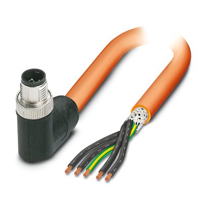 Phoenix Contact 14148 Shielded 2.5 mm² 5 Core Power Cable, Orange Polyurethane PUR, 5m | 1414842