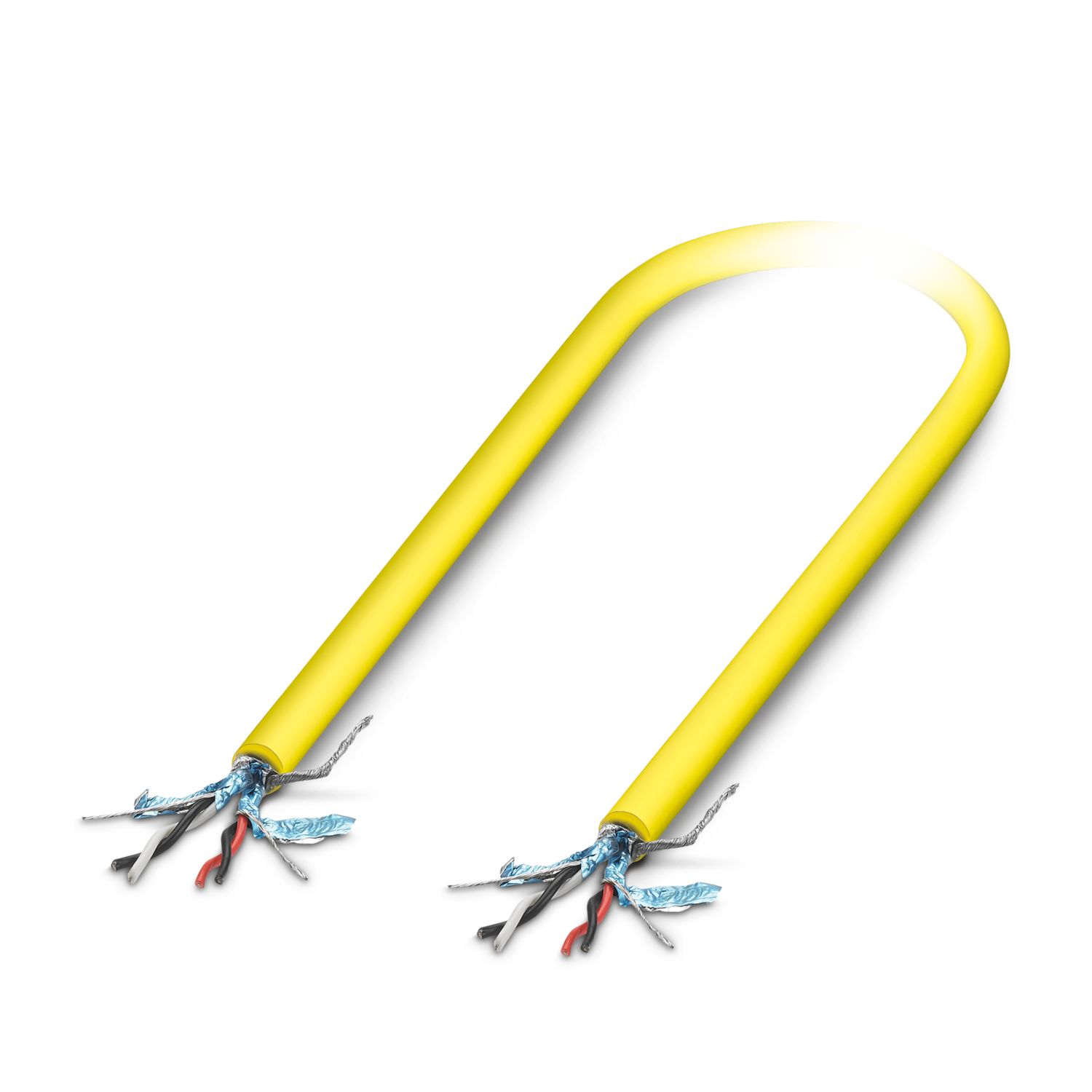 Phoenix Contact Shielded 4 Core Power Cable, Yellow Polyvinyl Chloride PVC, 8.7mm | 1104834