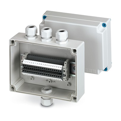 Phoenix Contact E AB A Series Grey ABS Junction Box, 20 Terminals, 180 x 130 x 100mm | 3002004