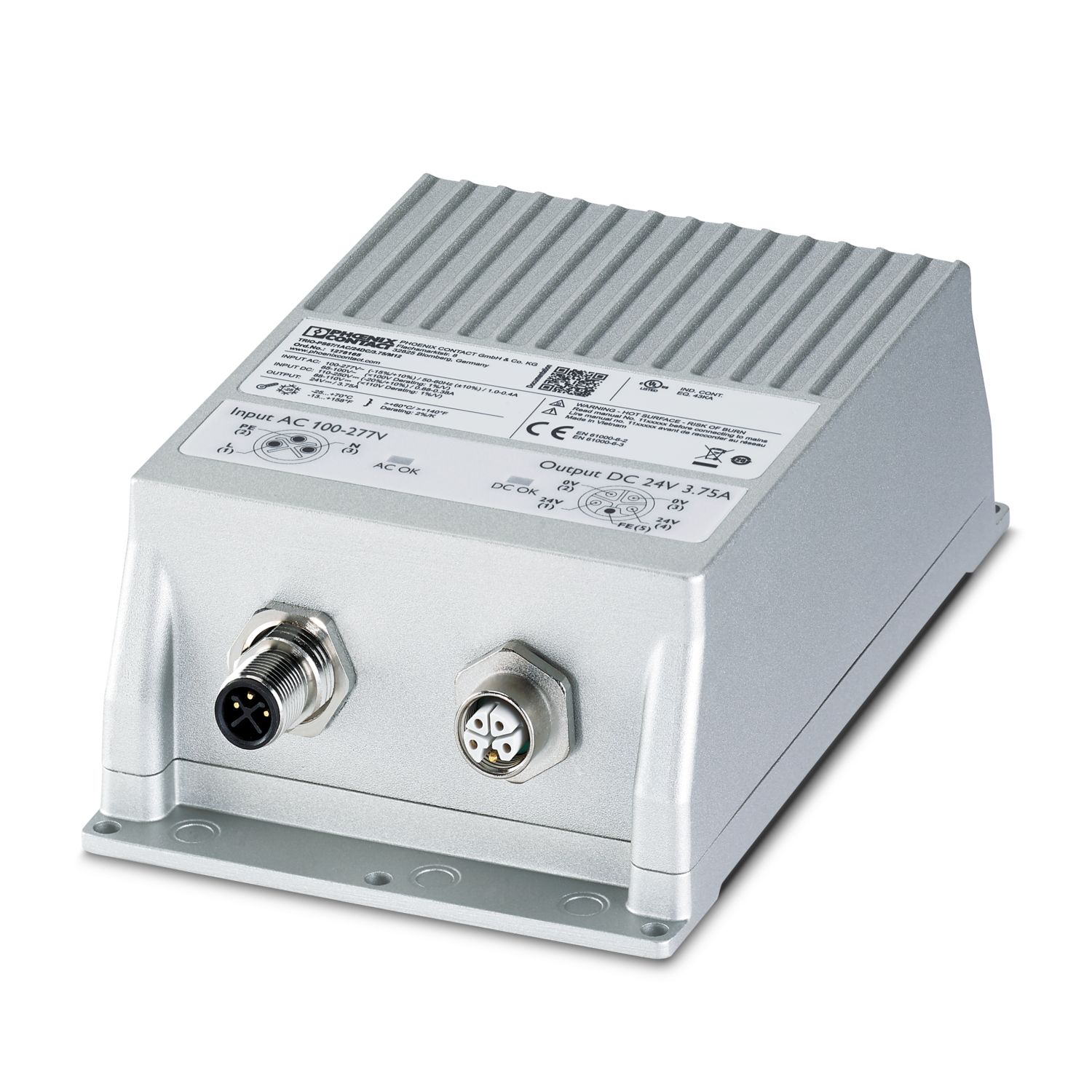 Phoenix Contact TRIO Power Supply, 277V ac ac Input, 24V dc dc Output, 3.75A Output, 90W | 1278165
