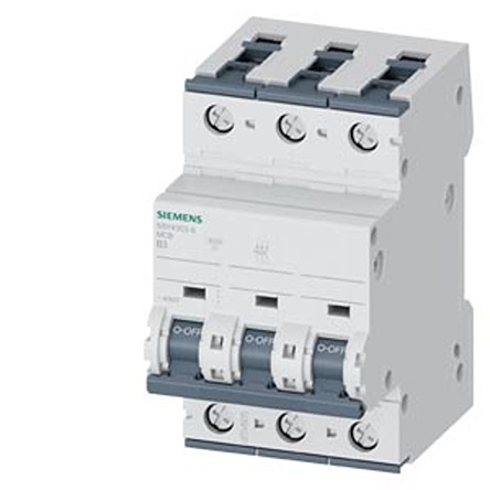 Siemens SENTRON 5SY4 MCB, 3P, 3A Curve B, 400V AC, 60V DC, 35 kA Breaking Capacity | 5SY4303-6