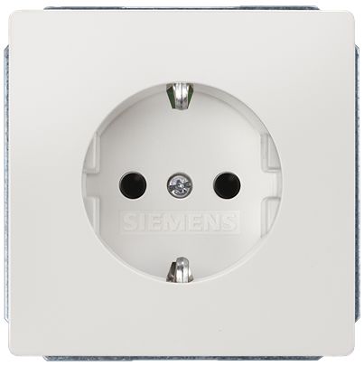 Siemens DELTA White Plug Socket, 16A, Schuko | 5UB1855-0KK