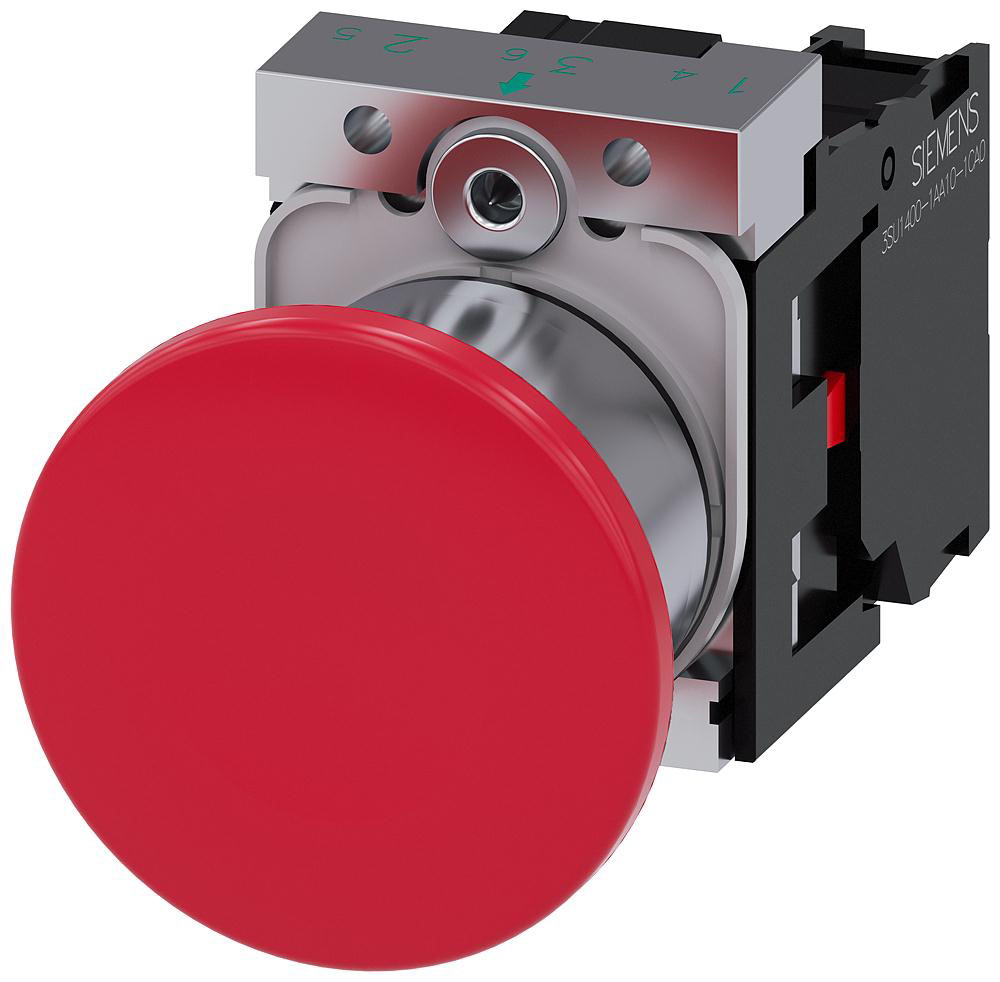 Siemens SIRIUS ACT 3SU11 Series Push Button Complete Unit, Panel Mount, 22mm Cutout, SPST | 3SU1150-1BA20-1CA0