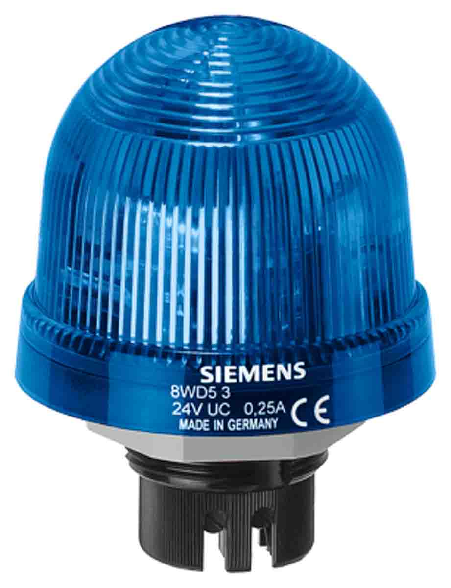 Siemens Blue Steady Beacon, 12 → 230 V ac/dc, Bayonet Mount, LED Bulb, IP65 | 8WD5300-1AF