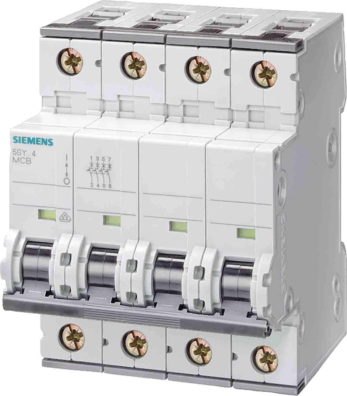 Siemens SENTRON 5SY4 MCB, 3+N, 16A Curve D, 400V AC, 72V DC, 10 kA Breaking Capacity | 5SY4616-8