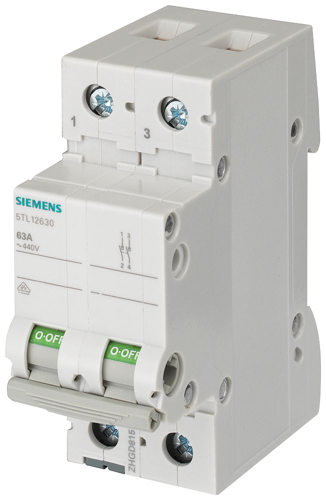 Siemens 2P Pole Isolator Switch - 100A Maximum Current | 5TL1291-0