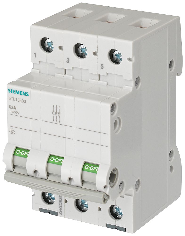 Siemens 3P Pole Isolator Switch - 80A Maximum Current | 5TL1380-0