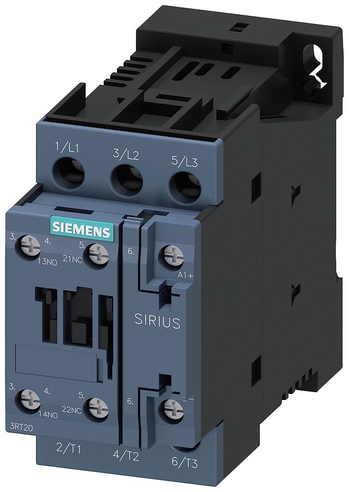 Siemens SIRIUS 3RT Size S0, 3RT2 Contactor, 24 V dc Coil, 3-Pole, 12 A, 5.5 kW, 1NO + 1NC | 3RT2024-1BB40-1AA0
