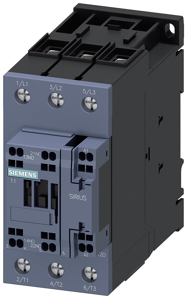 Siemens SIRIUS 3RT Size S2, 3RT2 Contactor, 230 V ac Coil, 3-Pole, 40 A, 18.5 kW, 1NO + 1NC | 3RT2035-3AP00