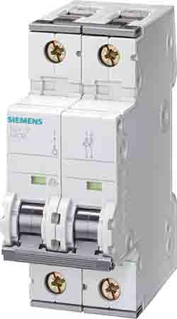Siemens SENTRON 5SY6 MCB, 1+N, 10A Curve B, 230V AC, 72V DC, 5 kA Breaking Capacity | 5SY6510-6