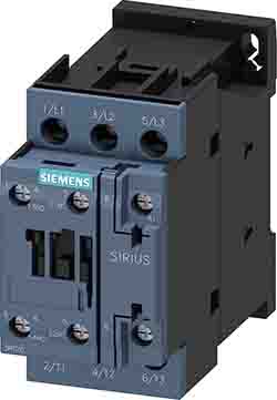 Siemens SIRIUS 3RT Size S0, 3RT2 Contactor, 400 V ac Coil, 3-Pole, 12 A, 5.5 kW, 1NO + 1NC | 3RT2024-1AV00