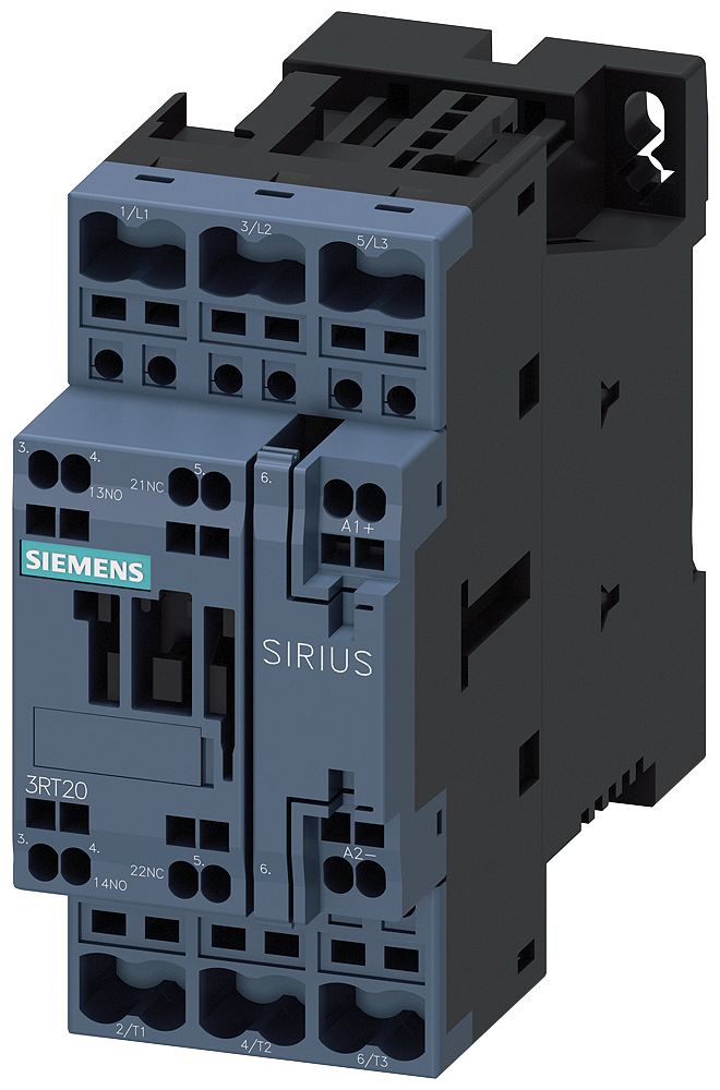 Siemens SIRIUS 3RT Size S0, 3RT2 Contactor, 110 V dc Coil, 3-Pole, 25 A, 11 kW, 1NO + 1NC | 3RT2026-2XF40-0LA2