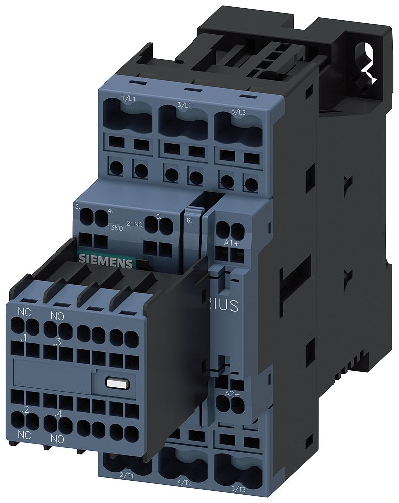 Siemens SIRIUS 3RT Size S0, 3RT2 Contactor, 24 V dc Coil, 3-Pole, 17 A, 7.5 kW, 2NO + 2NC | 3RT2025-2BB44