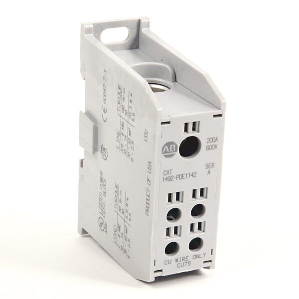 Allen Bradley Distribution Block, 4 Way, 200A, 600 V, White