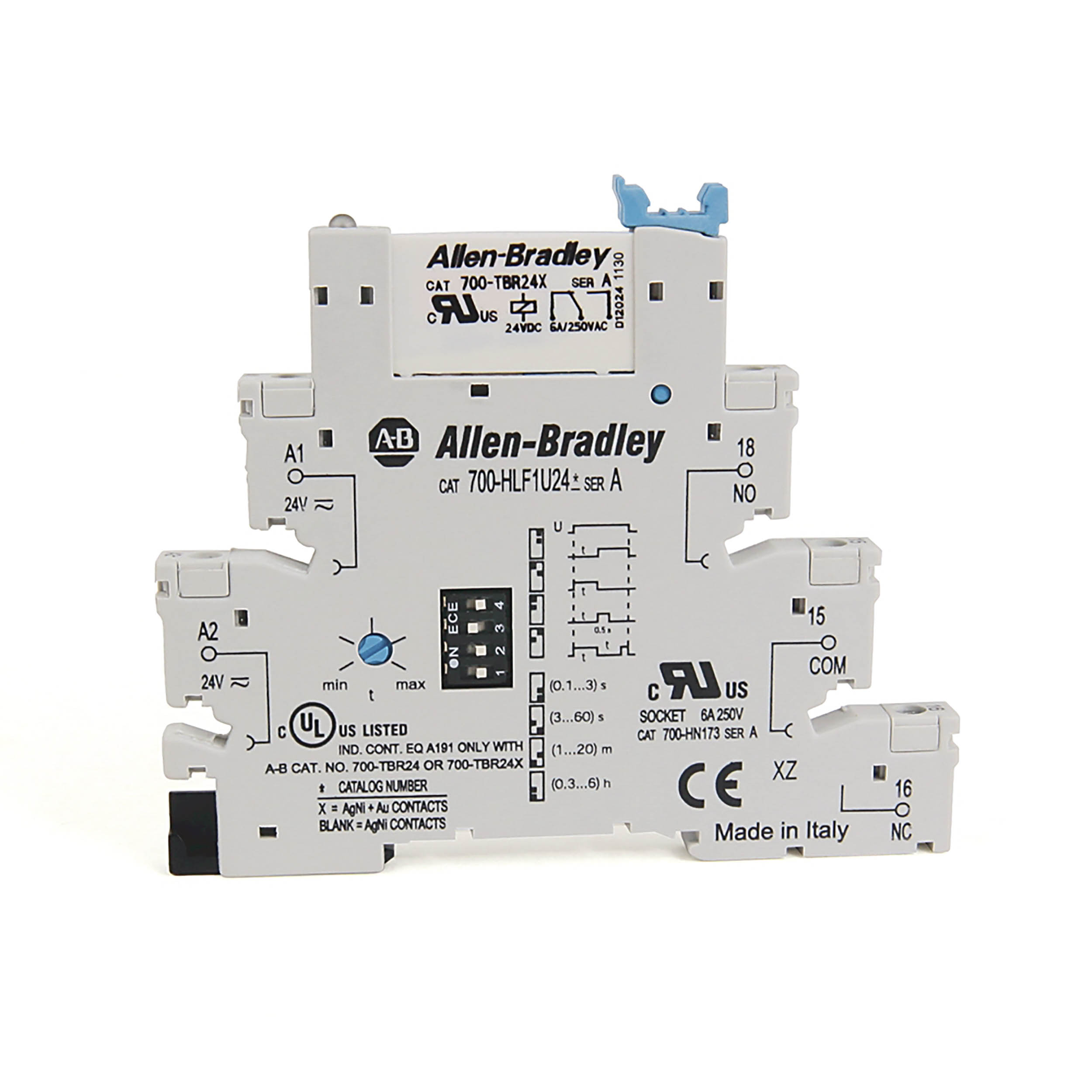 Allen Bradley 700-HL Series Interface Relay Module, DIN Rail Mount, 24V ac/dc Coil, SPDT, 6A Load | 700-HLF1U24X