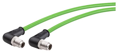 Siemens, 500mm Cat6a, Green M12 to Male M12, Aluminium Foil, Tinned Copper Braid Shielded, Terminated | 6XV18785GE50