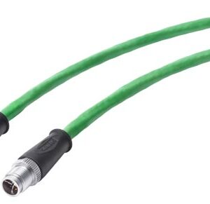 Siemens, 300mm Cat7, Green M12 to Male M12, Aluminium Foil, Tinned Copper Braid Shielded, Terminated