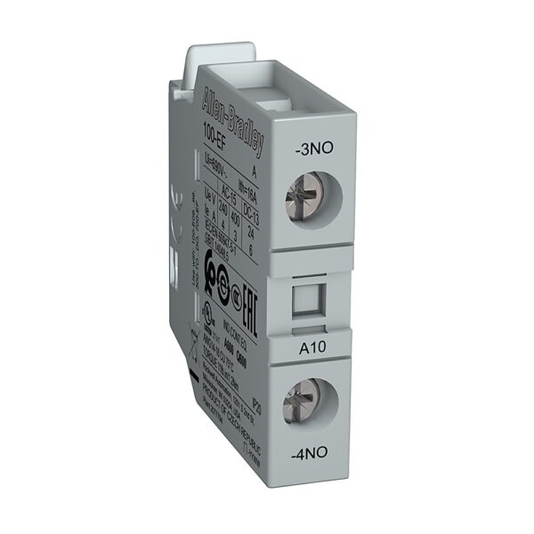 Allen Bradley Auxiliary Contact Block, 1 Contact, 1NO, Front Mounting, 100-EFA10 100-E Contactors