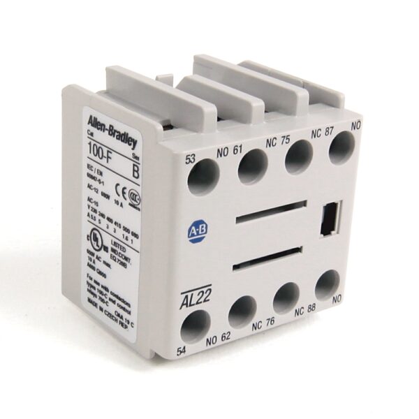 Allen Bradley Auxiliary Contact Block, 2 Contact, 1NC, Front Mounting, 100-FAL22 100-E Contactors