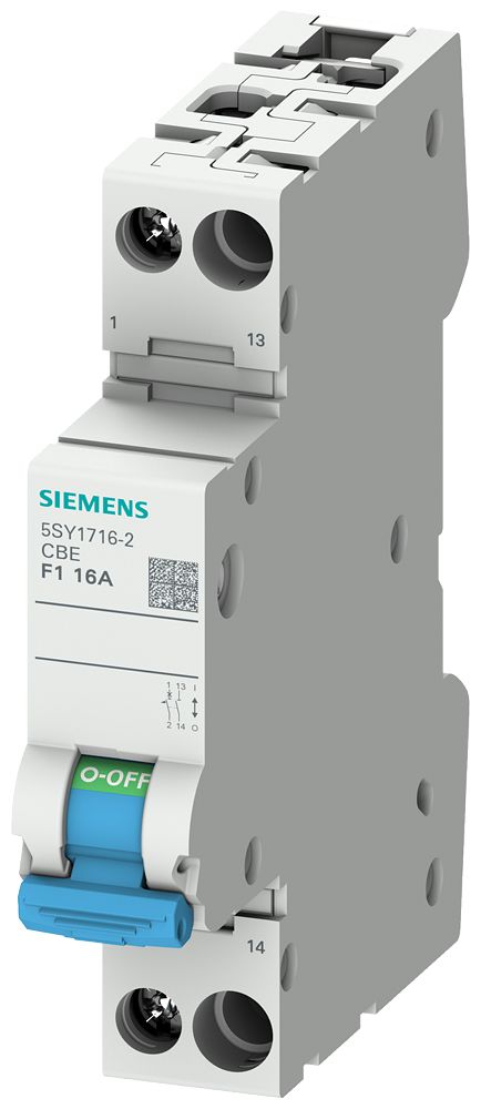 Siemens Single Phase Industrial Surge Protection, 2A, 230V (Volts), DIN Rail Mount | 5SY1701-2
