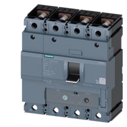 Siemens, SENTRON MCCB Molded Case Circuit Breaker 4P 200A, Breaking Capacity 70 kA, DIN Rail Mount | 3VA1220-6GF42-0AA0