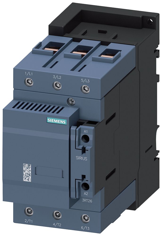 Siemens SIRIUS 3RT Size S3, 3RT26 Capacitor Contactor, 400 V Coil, 3-Pole, 10 A, 1 NO + 1 NC, 110 V | 3RT26461AF03