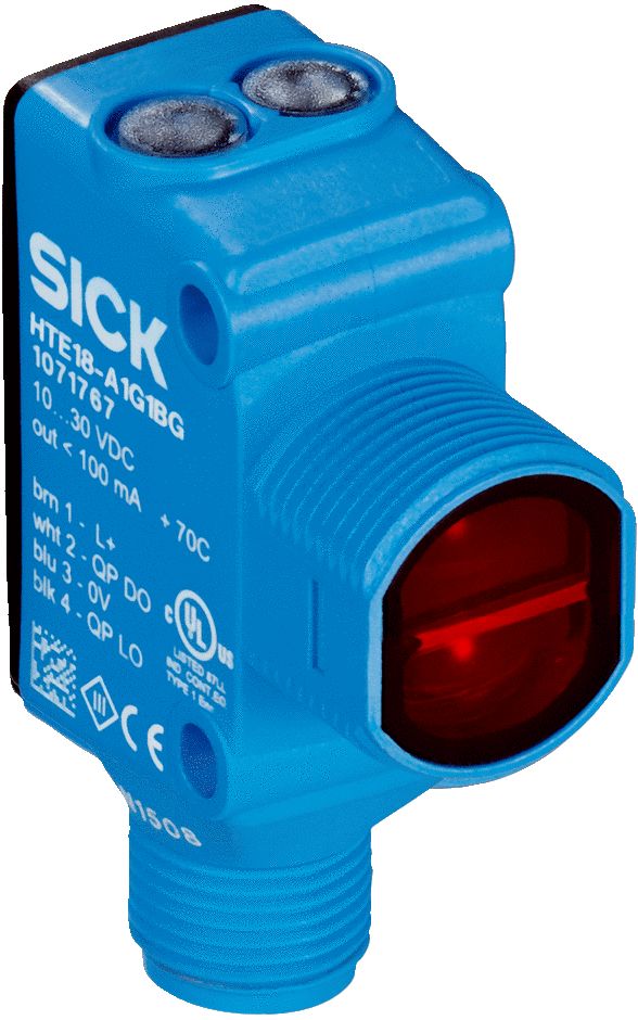 SICK Background Suppression Photoelectric Sensor, Rectangular Sensor, 300 mm Detection Range | HTB18L-A4A5BH
