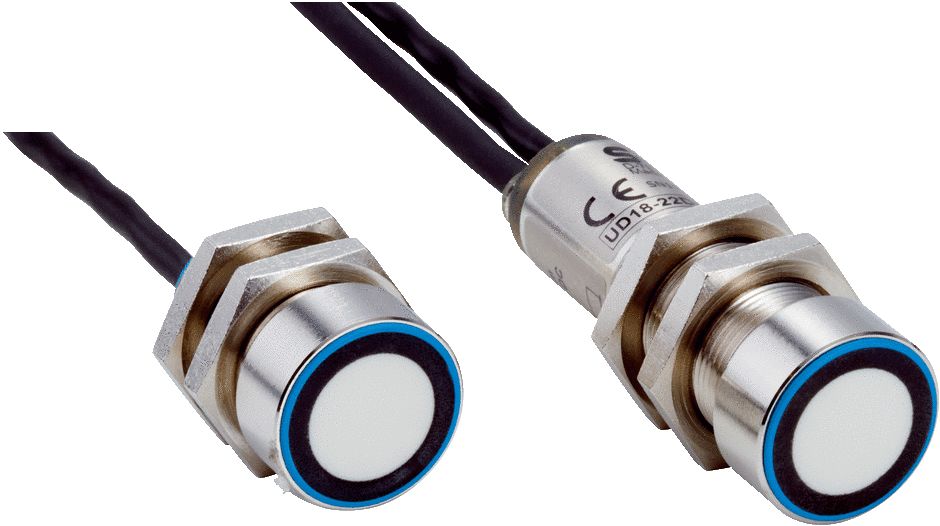 SICK Ultrasonic Threaded Barrel Proximity Sensor, M18, 30 mm Detection, PNP, 20 → 30 V | UD18-22DC221