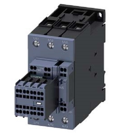 Siemens SIRIUS 3RT Size S2, 3RT2 Contactor, 110 V ac Coil, 3-Pole, 51 A, 22 kW, 2NO/2NC, 110 V ac | 3RT2036-3AF04
